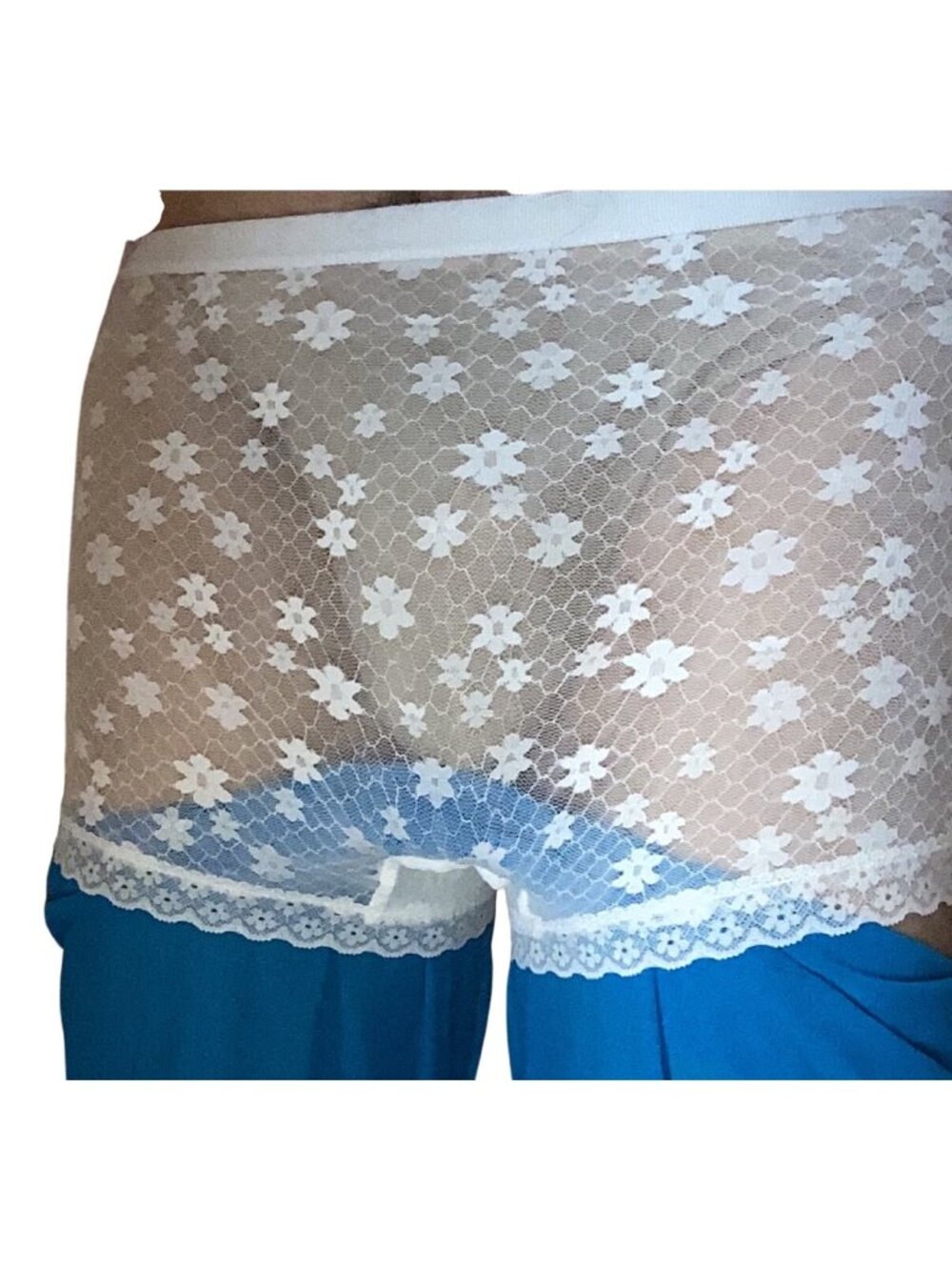 Sheer White Lace Boy Shorts*Panties*Sissy*Femboy*Cosplay*Lingerie*S*NIP
